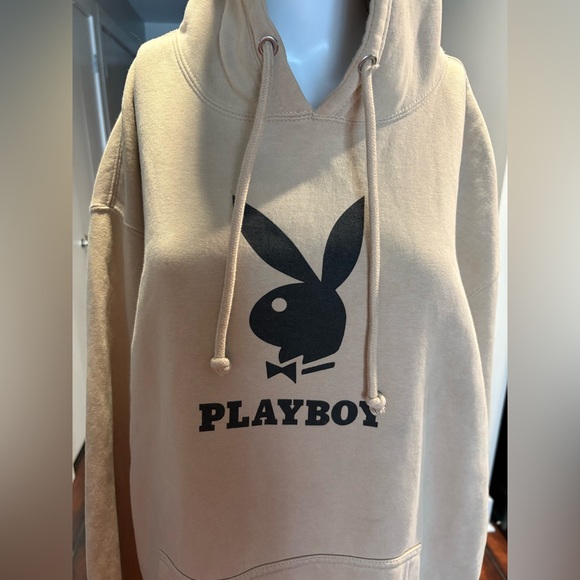 PLAYBOY Beige Hoodie Sweater for Men - Picture 2 of 3